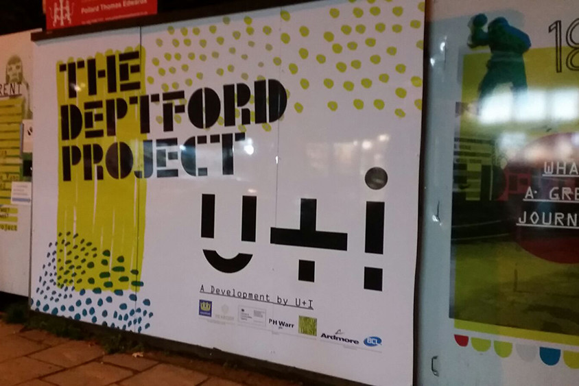 Construction site hoarding graphics installation