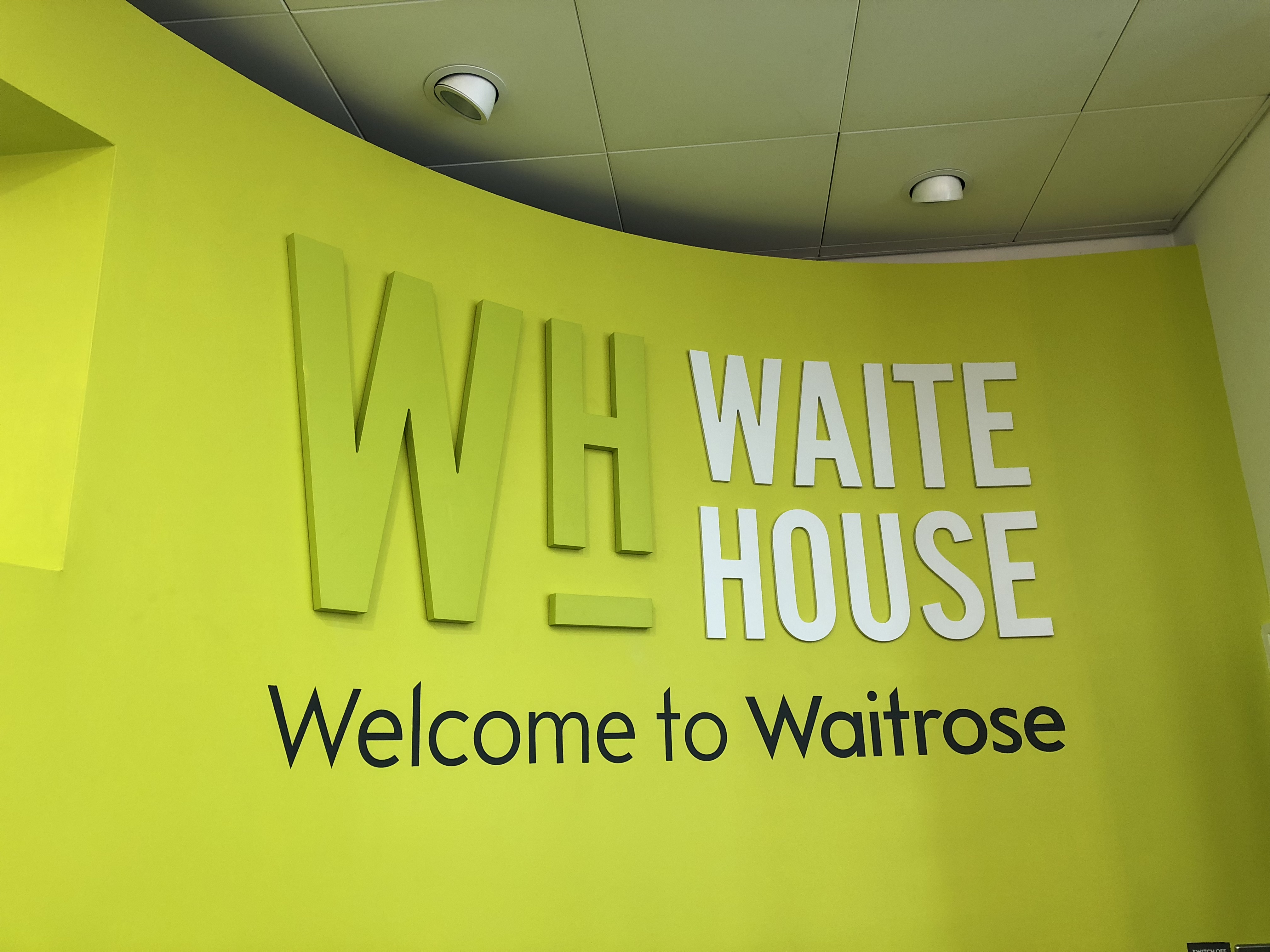 Waitrose branded 3D lettering and signage installed by UK Install
